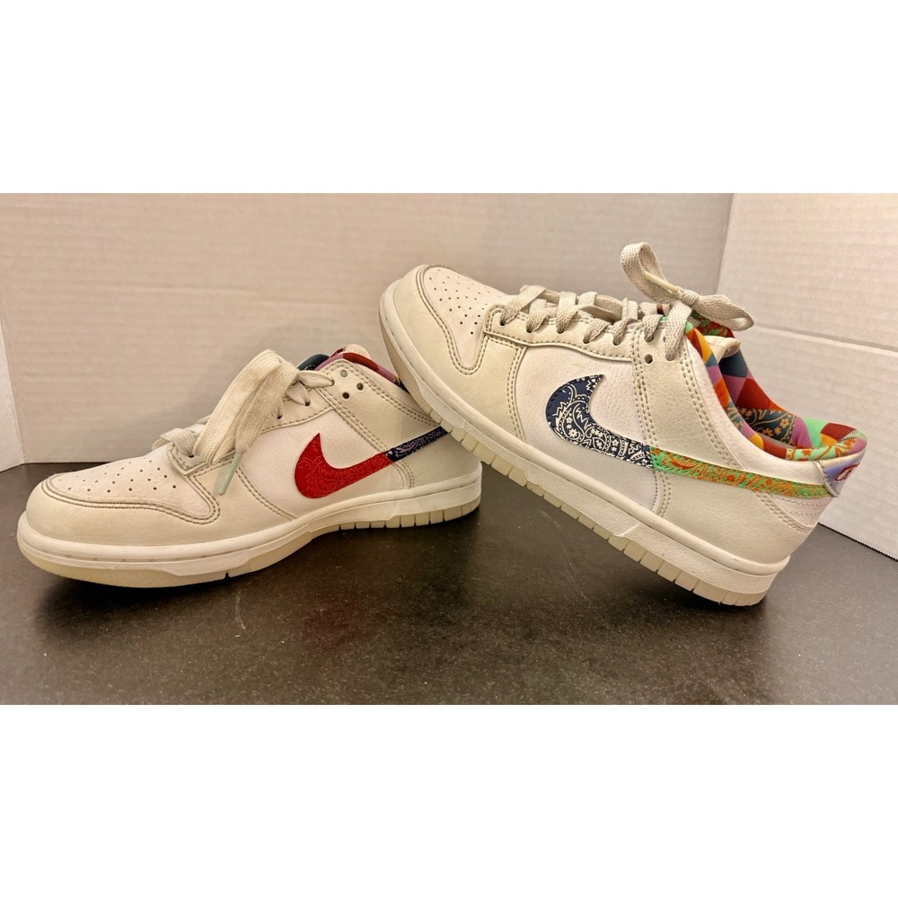 Nike DUNK Low White Paisley multi-color Kids 4Y Shoes GS Women's